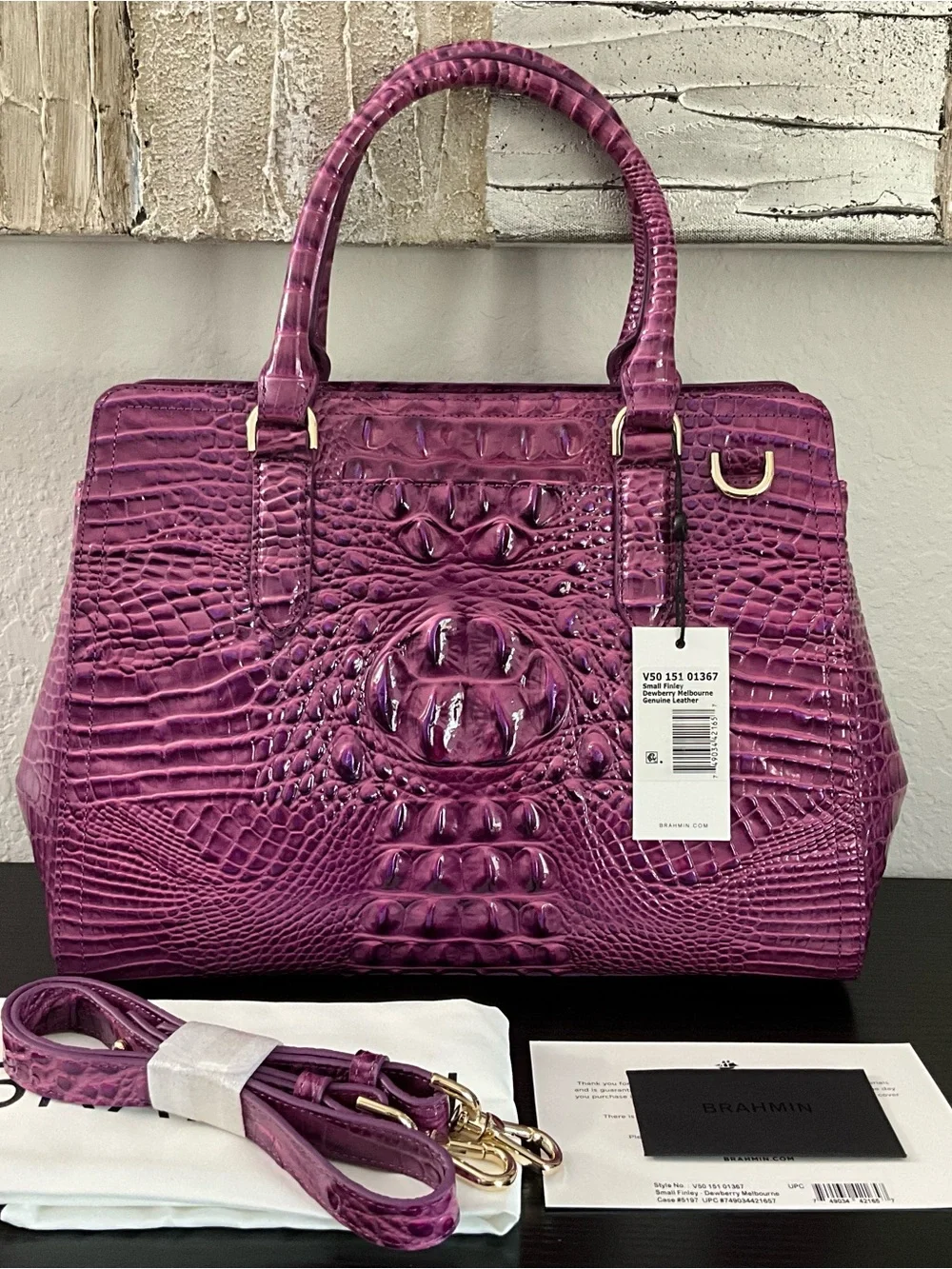 Brahmin Small Finley DEWBERRY MELBOURNE W/2 Full Eyes NWT
